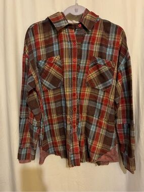 BiBi Hooded Button Down Flannel